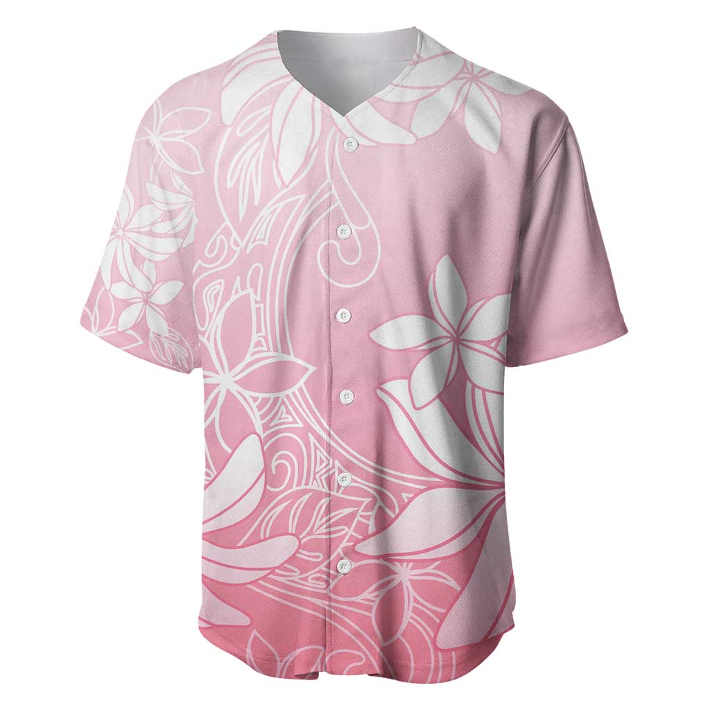 Tiare Tahiti Baseball Jersey Pink Polynesia Motifs - Polynesian Pride