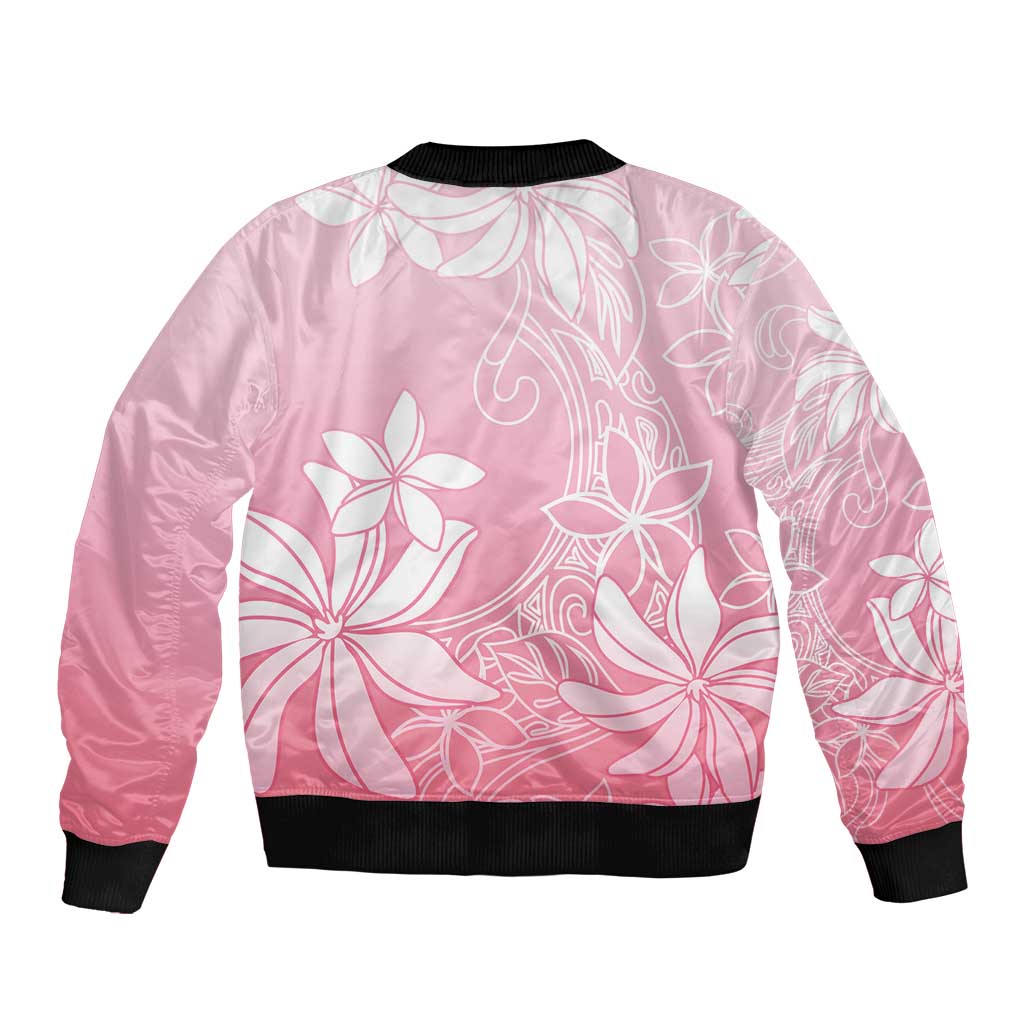 Tiare Tahiti Bomber Jacket Pink Polynesia Motifs - Polynesian Pride