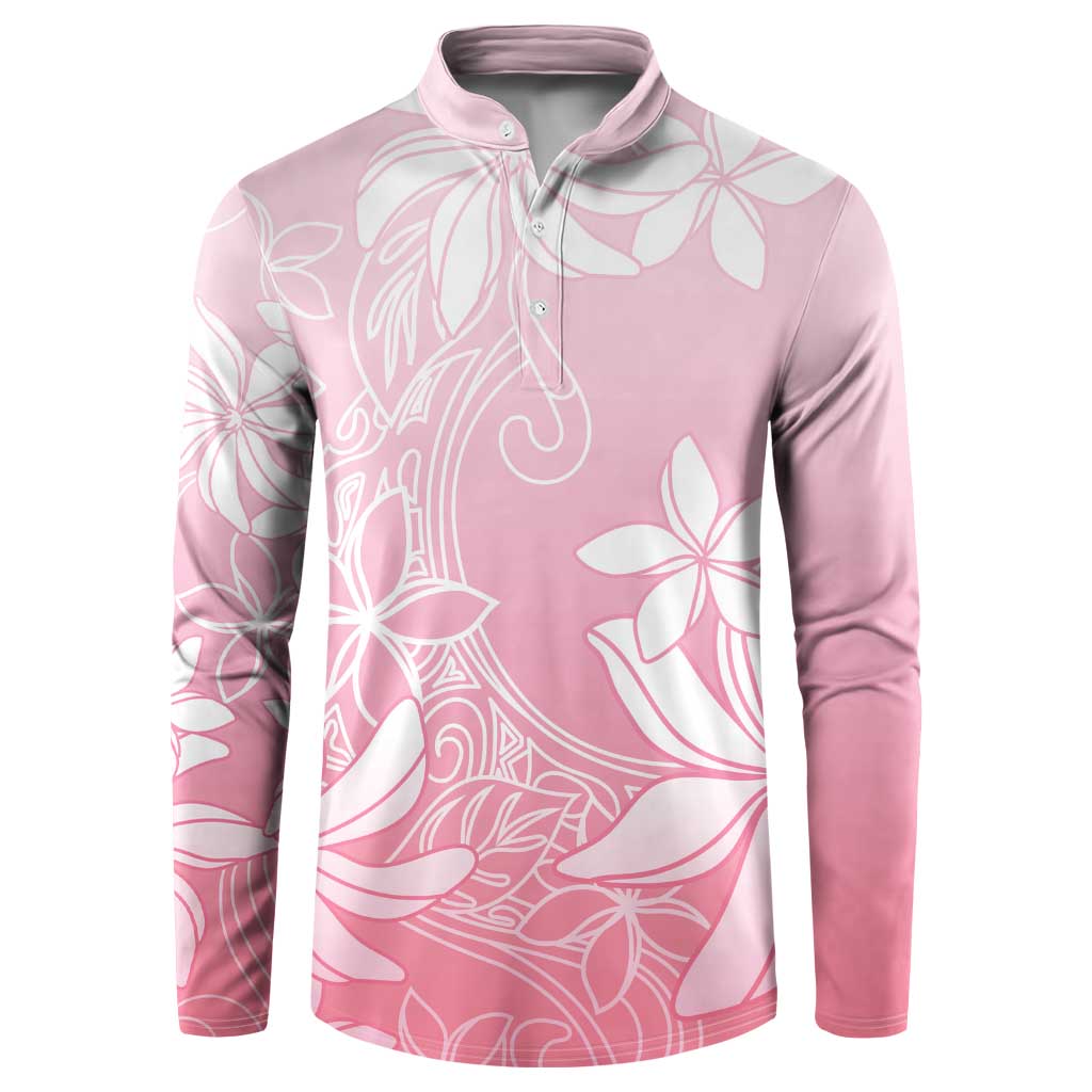 Tiare Tahiti Button Sweatshirt Pink Polynesia Motifs - Polynesian Pride