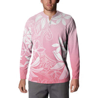 Tiare Tahiti Button Sweatshirt Pink Polynesia Motifs - Polynesian Pride