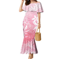 Tiare Tahiti Family Matching Mermaid Dress and Hawaiian Shirt Pink Polynesia Motifs - Polynesian Pride