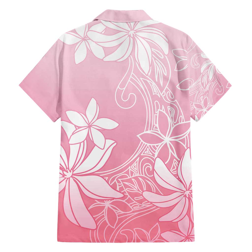 Tiare Tahiti Family Matching Off Shoulder Maxi Dress and Hawaiian Shirt Pink Polynesia Motifs - Polynesian Pride