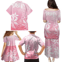 Tiare Tahiti Family Matching Puletasi and Hawaiian Shirt Pink Polynesia Motifs - Polynesian Pride