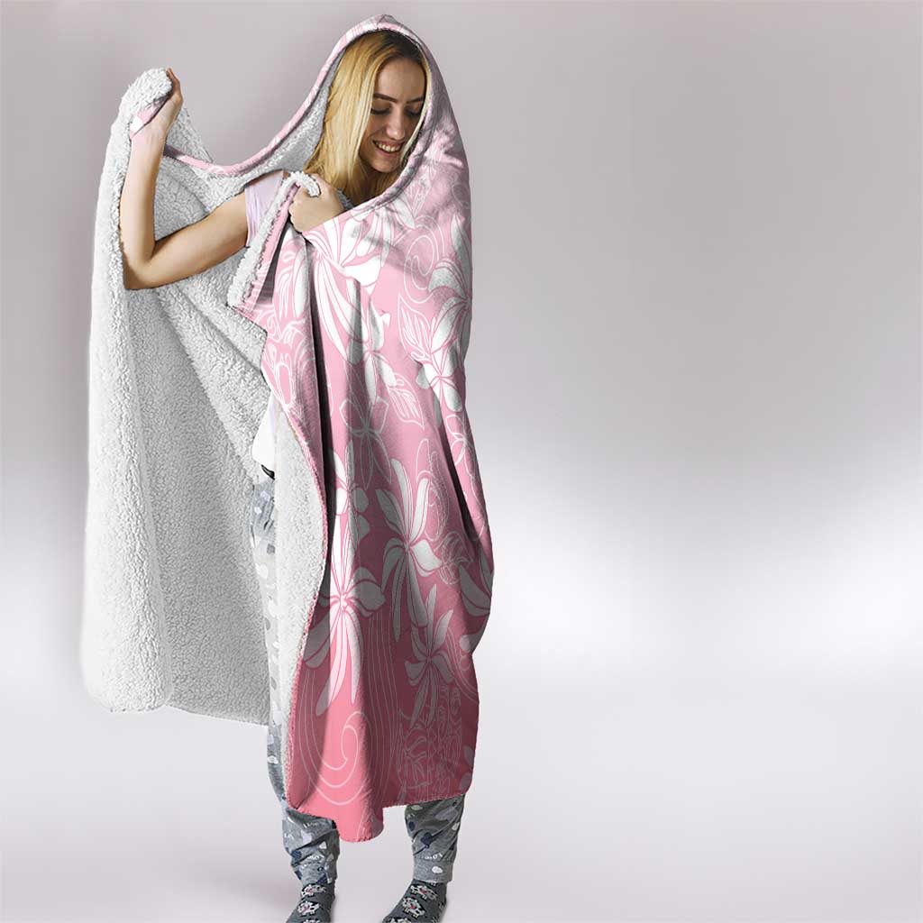 Tiare Tahiti Hooded Blanket Pink Polynesia Motifs - Polynesian Pride