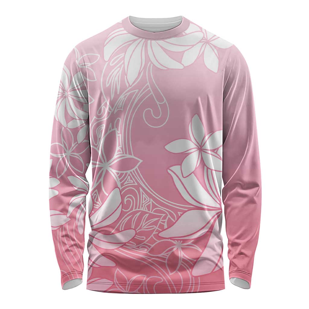Tiare Tahiti Long Sleeve Shirt Pink Polynesia Motifs - Polynesian Pride