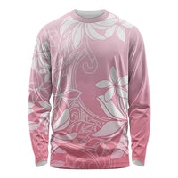 Tiare Tahiti Long Sleeve Shirt Pink Polynesia Motifs - Polynesian Pride