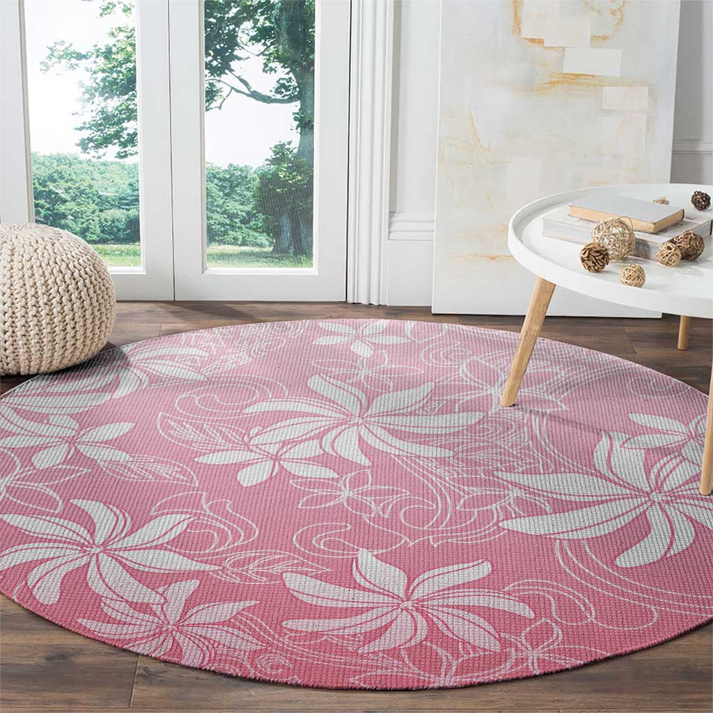 Tiare Tahiti Round Carpet Pink Polynesia Motifs - Polynesian Pride