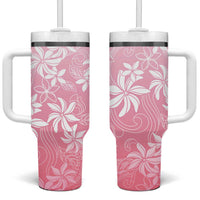 Tiare Tahiti Tumbler With Handle Pink Polynesia Motifs - Polynesian Pride