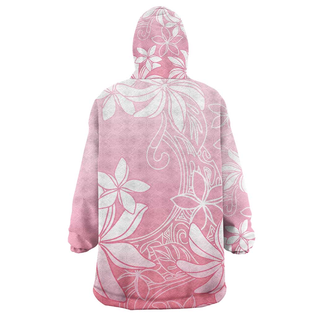 Tiare Tahiti Wearable Blanket Hoodie Pink Polynesia Motifs - Polynesian Pride
