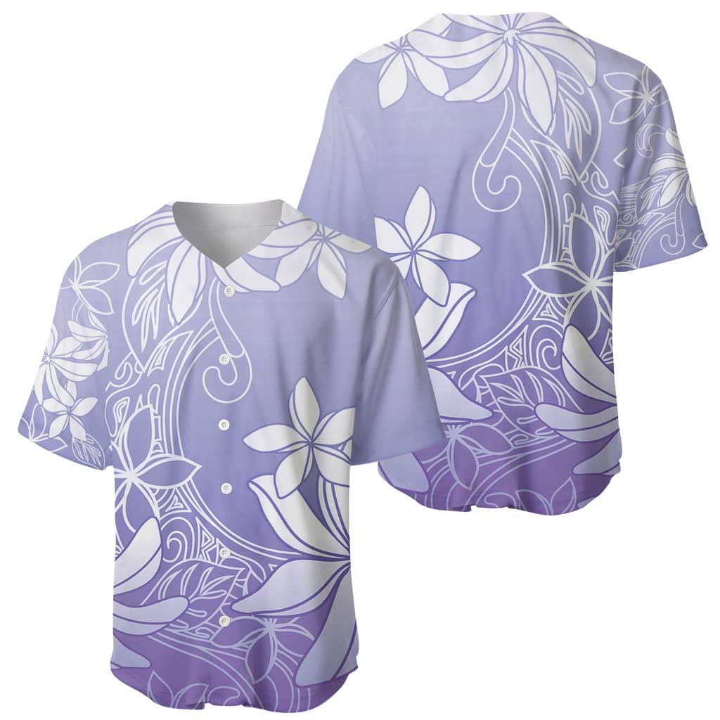 Tiare Tahiti Baseball Jersey Purple Polynesia Motifs - Polynesian Pride