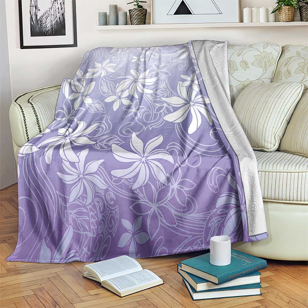 Tiare Tahiti Blanket Purple Polynesia Motifs - Polynesian Pride