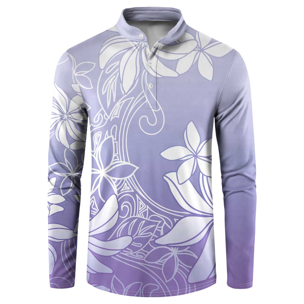 Tiare Tahiti Button Sweatshirt Purple Polynesia Motifs - Polynesian Pride