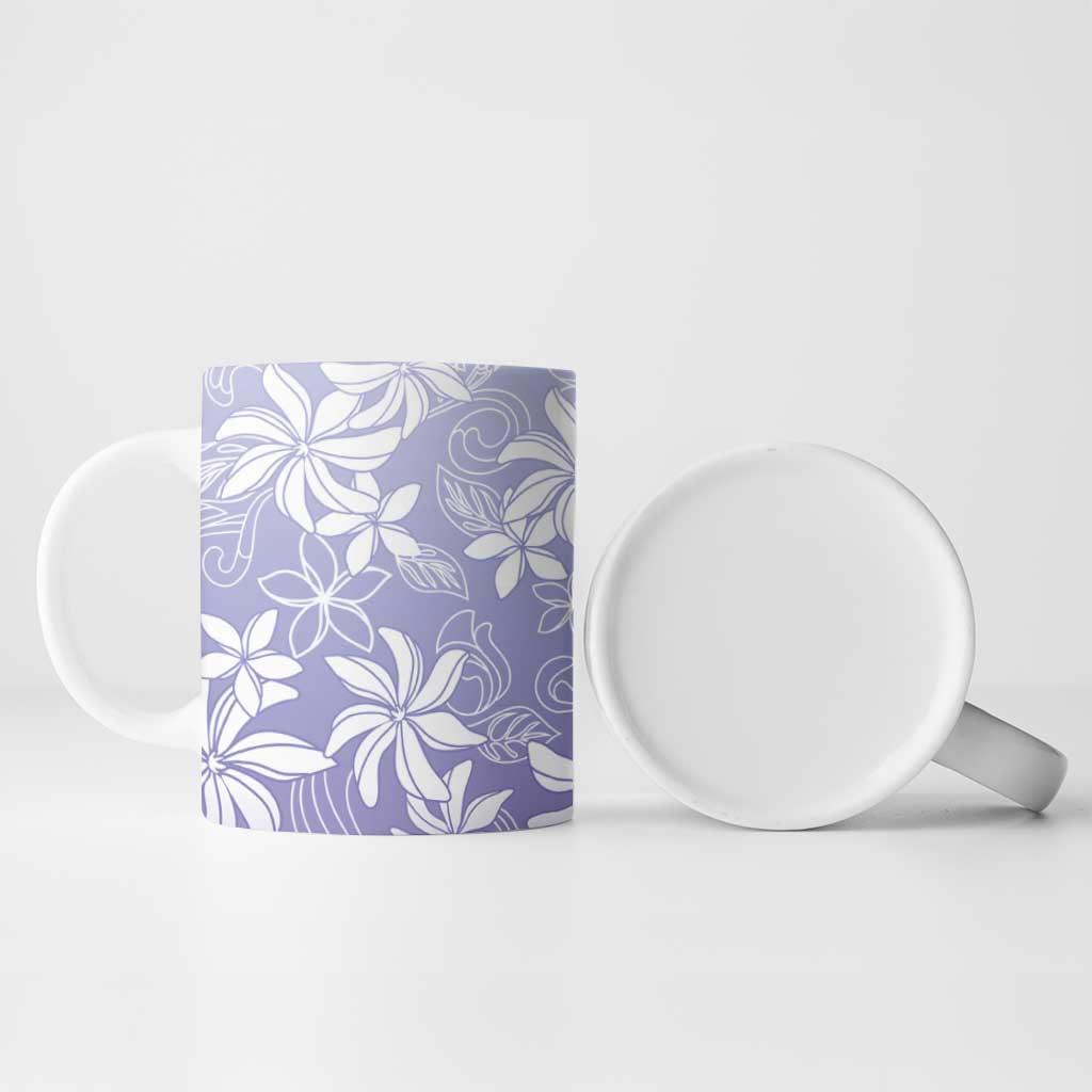 Tiare Tahiti Ceramic Mug Purple Polynesia Motifs - Polynesian Pride