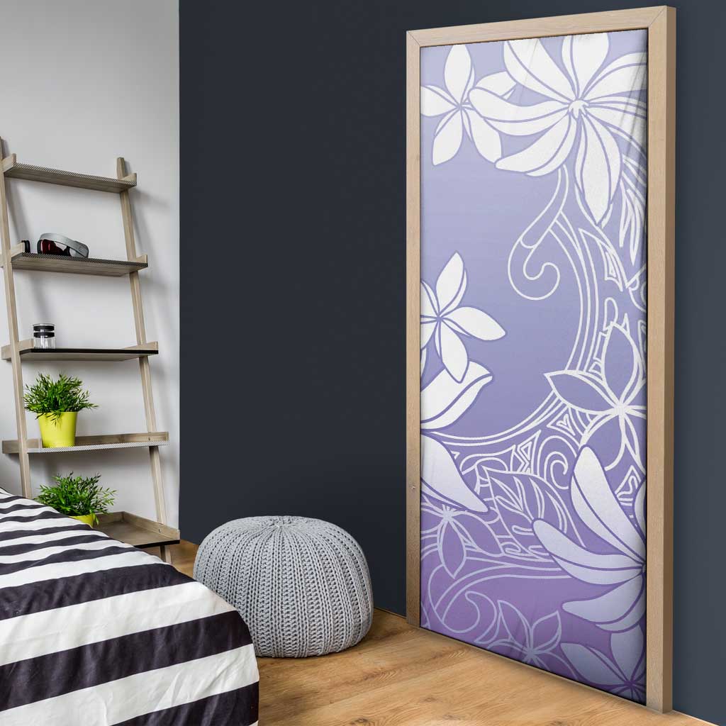 Tiare Tahiti Door Cover Purple Polynesia Motifs - Polynesian Pride