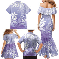 Tiare Tahiti Family Matching Mermaid Dress and Hawaiian Shirt Purple Polynesia Motifs - Polynesian Pride