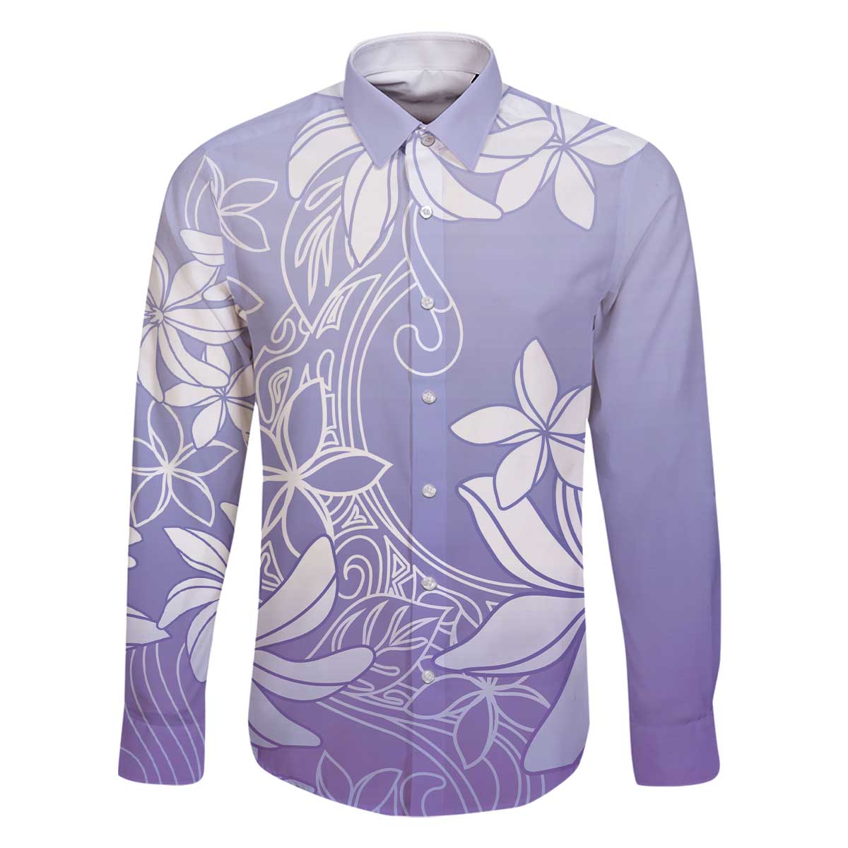 Tiare Tahiti Family Matching Off The Shoulder Long Sleeve Dress and Hawaiian Shirt Purple Polynesia Motifs - Polynesian Pride