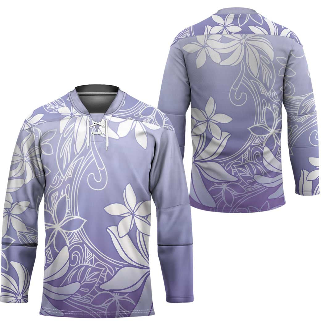 Tiare Tahiti Hockey Jersey Purple Polynesia Motifs - Polynesian Pride