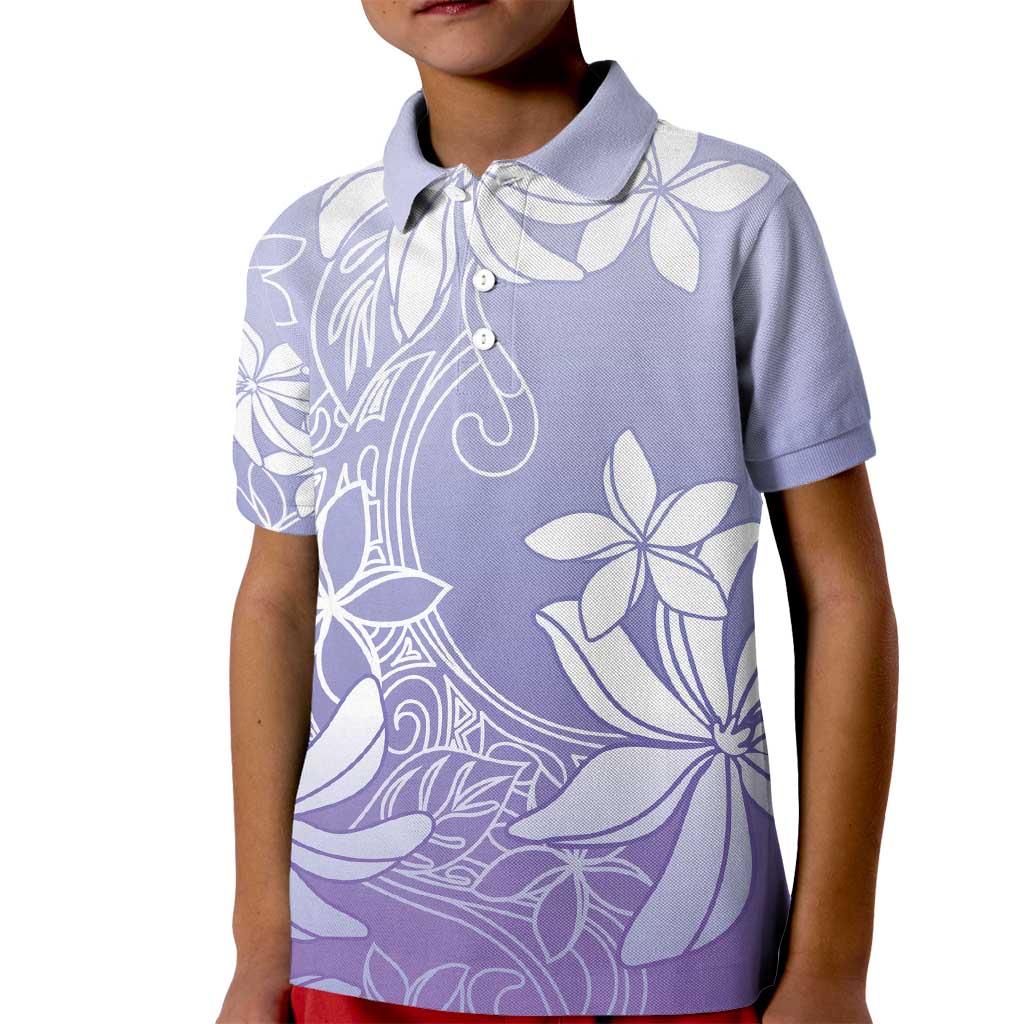 Tiare Tahiti Kid Polo Shirt Purple Polynesia Motifs - Polynesian Pride