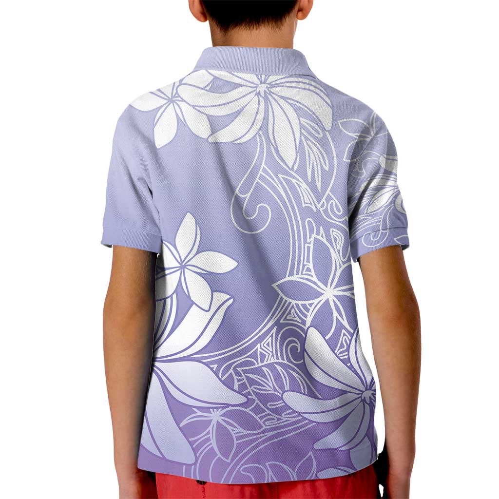Tiare Tahiti Kid Polo Shirt Purple Polynesia Motifs - Polynesian Pride