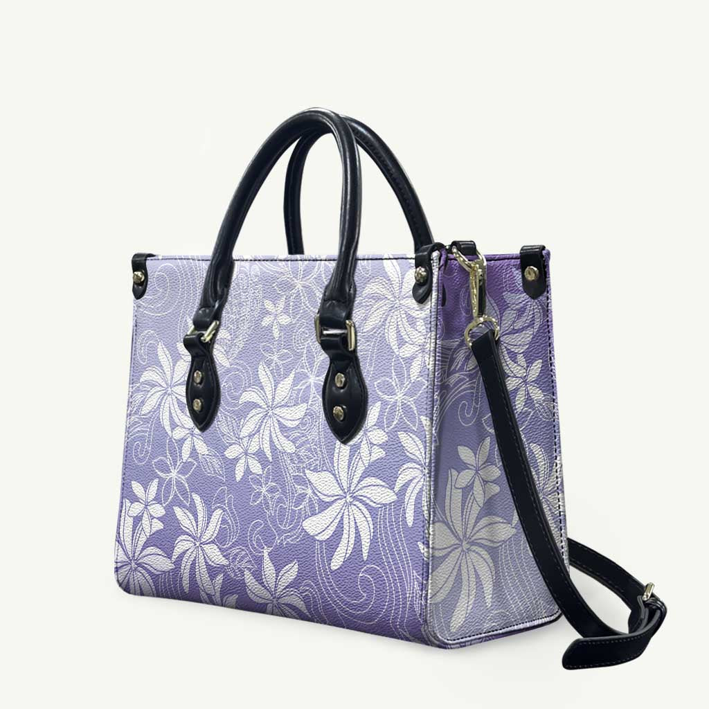 Tiare Tahiti Leather Bag Purple Polynesia Motifs - Polynesian Pride
