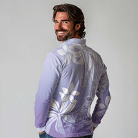 Tiare Tahiti Long Sleeve Polo Shirt Purple Polynesia Motifs - Polynesian Pride
