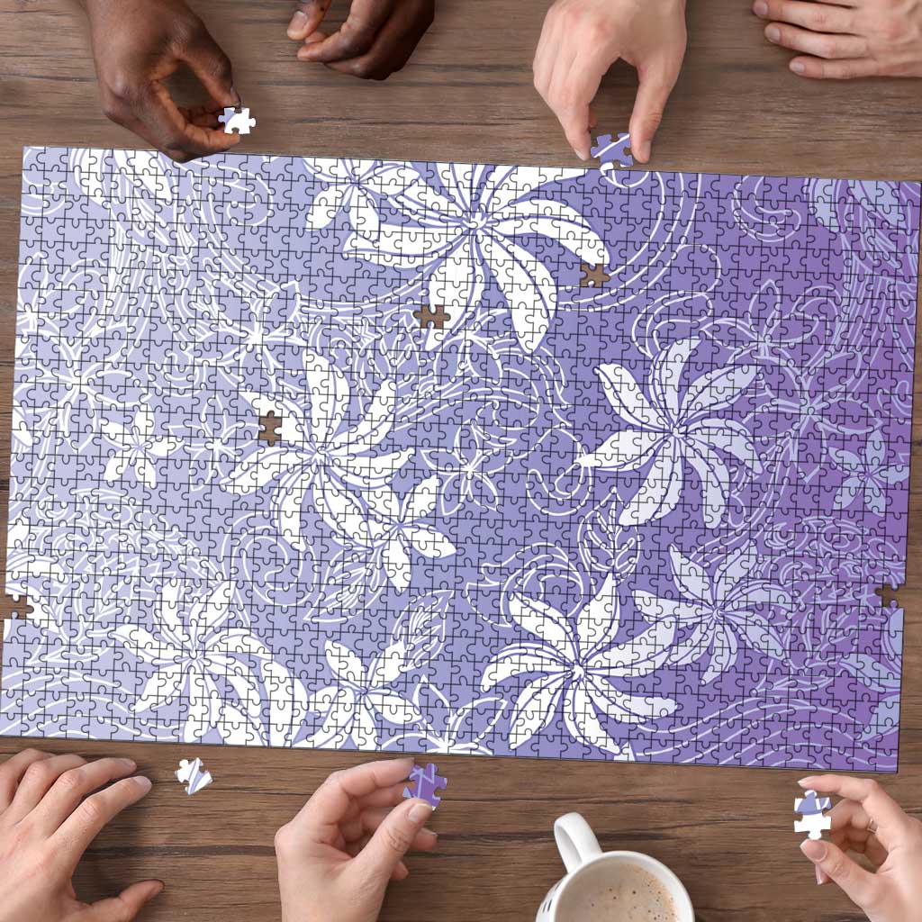 Tiare Tahiti Puzzle Purple Polynesia Motifs - Polynesian Pride