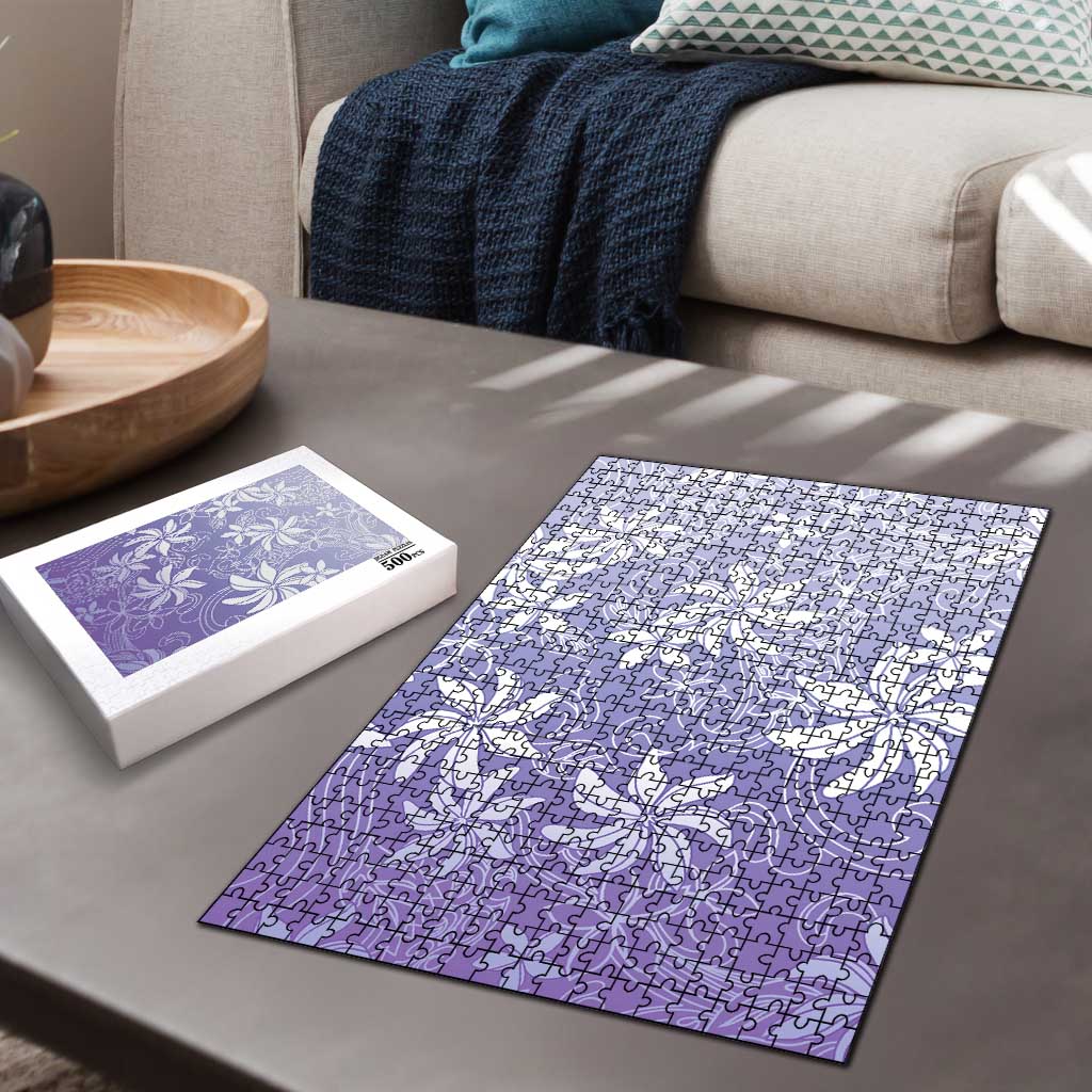 Tiare Tahiti Puzzle Purple Polynesia Motifs - Polynesian Pride