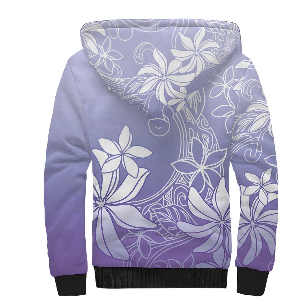 Tiare Tahiti Sherpa Hoodie Purple Polynesia Motifs - Polynesian Pride
