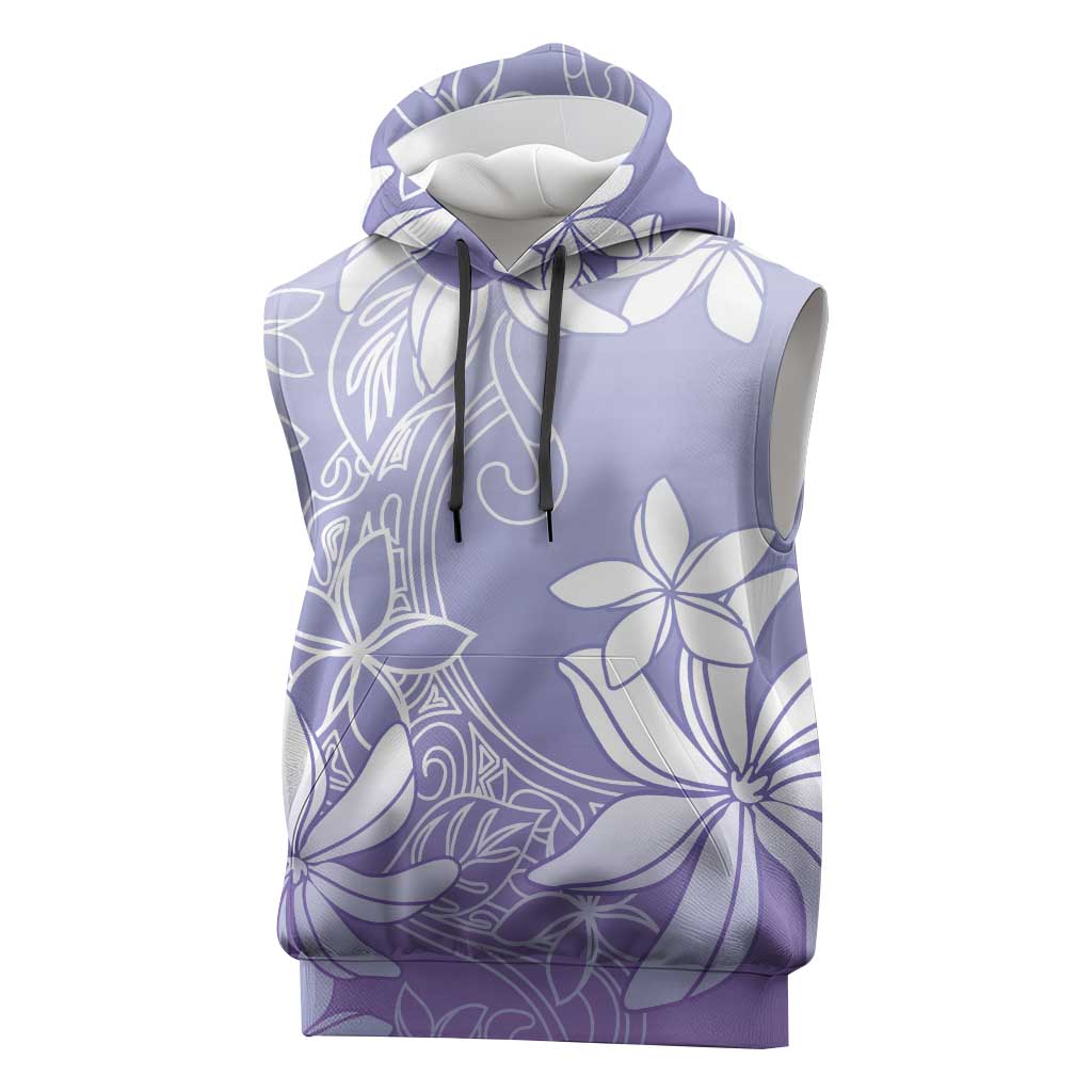 Tiare Tahiti Sleeveless Hoodie Purple Polynesia Motifs - Polynesian Pride
