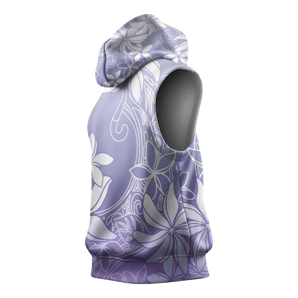 Tiare Tahiti Sleeveless Hoodie Purple Polynesia Motifs - Polynesian Pride