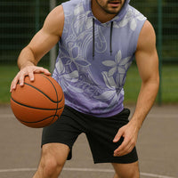 Tiare Tahiti Sleeveless Hoodie Purple Polynesia Motifs - Polynesian Pride