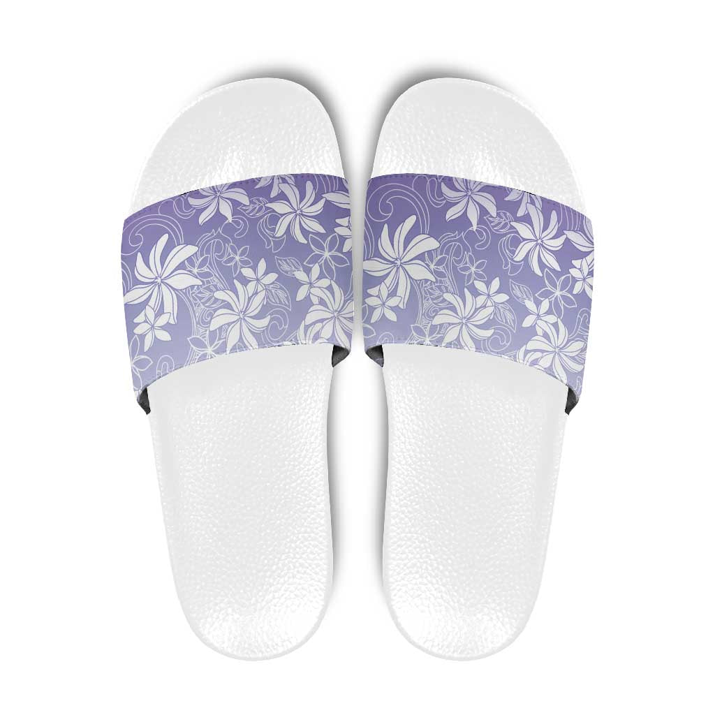 Tiare Tahiti Slide Sandals Purple Polynesia Motifs - Polynesian Pride