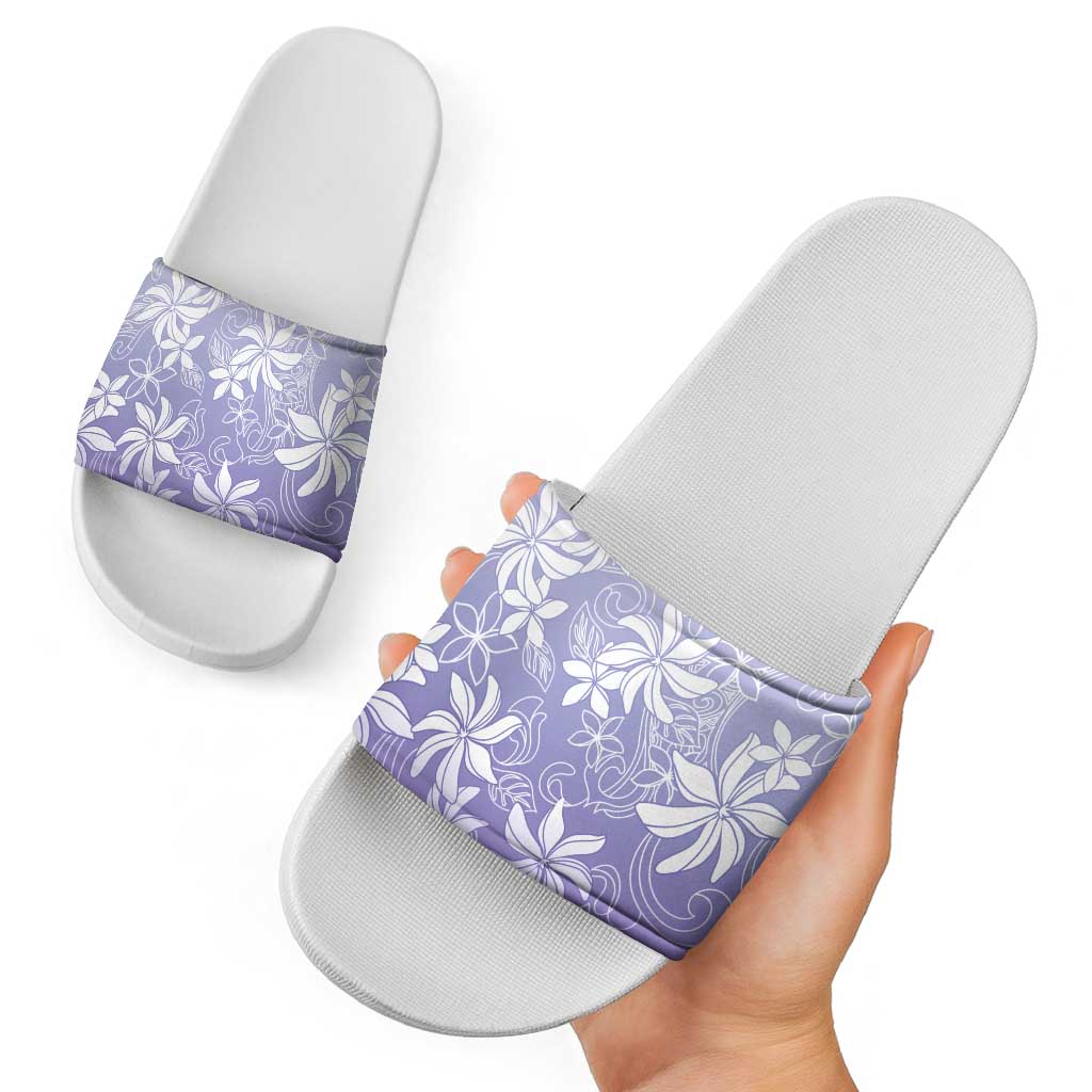 Tiare Tahiti Slide Sandals Purple Polynesia Motifs - Polynesian Pride