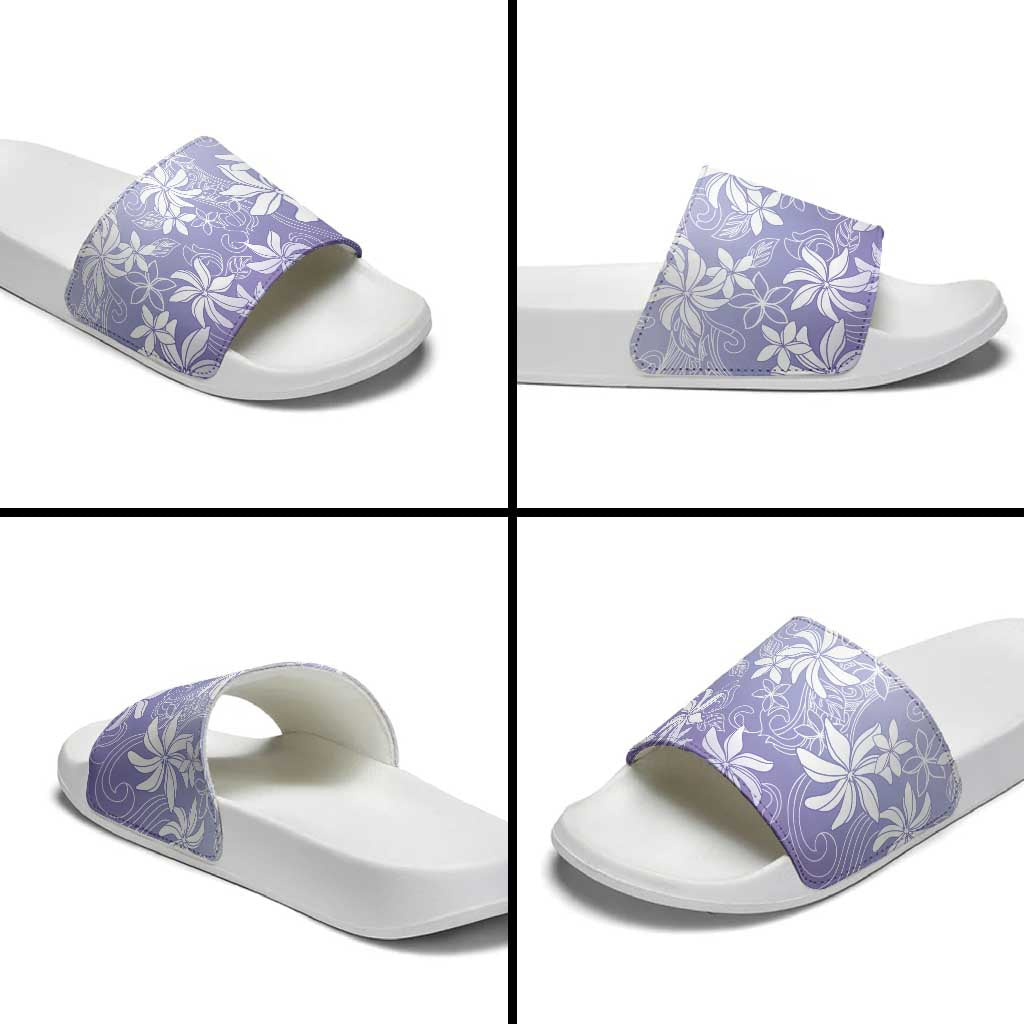 Tiare Tahiti Slide Sandals Purple Polynesia Motifs - Polynesian Pride