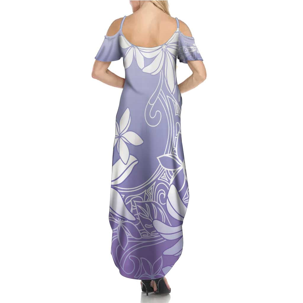 Tiare Tahiti Summer Maxi Dress Purple Polynesia Motifs - Polynesian Pride
