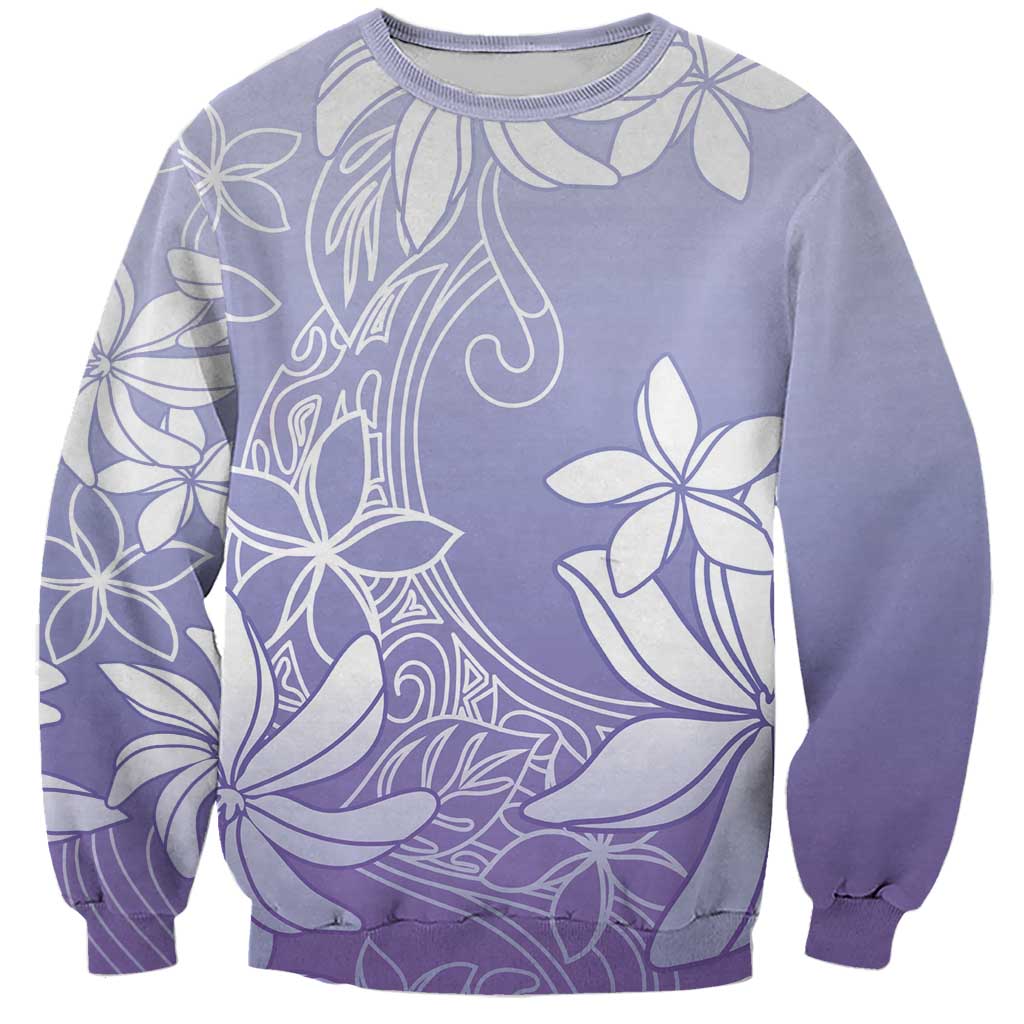 Tiare Tahiti Sweatshirt Purple Polynesia Motifs - Polynesian Pride