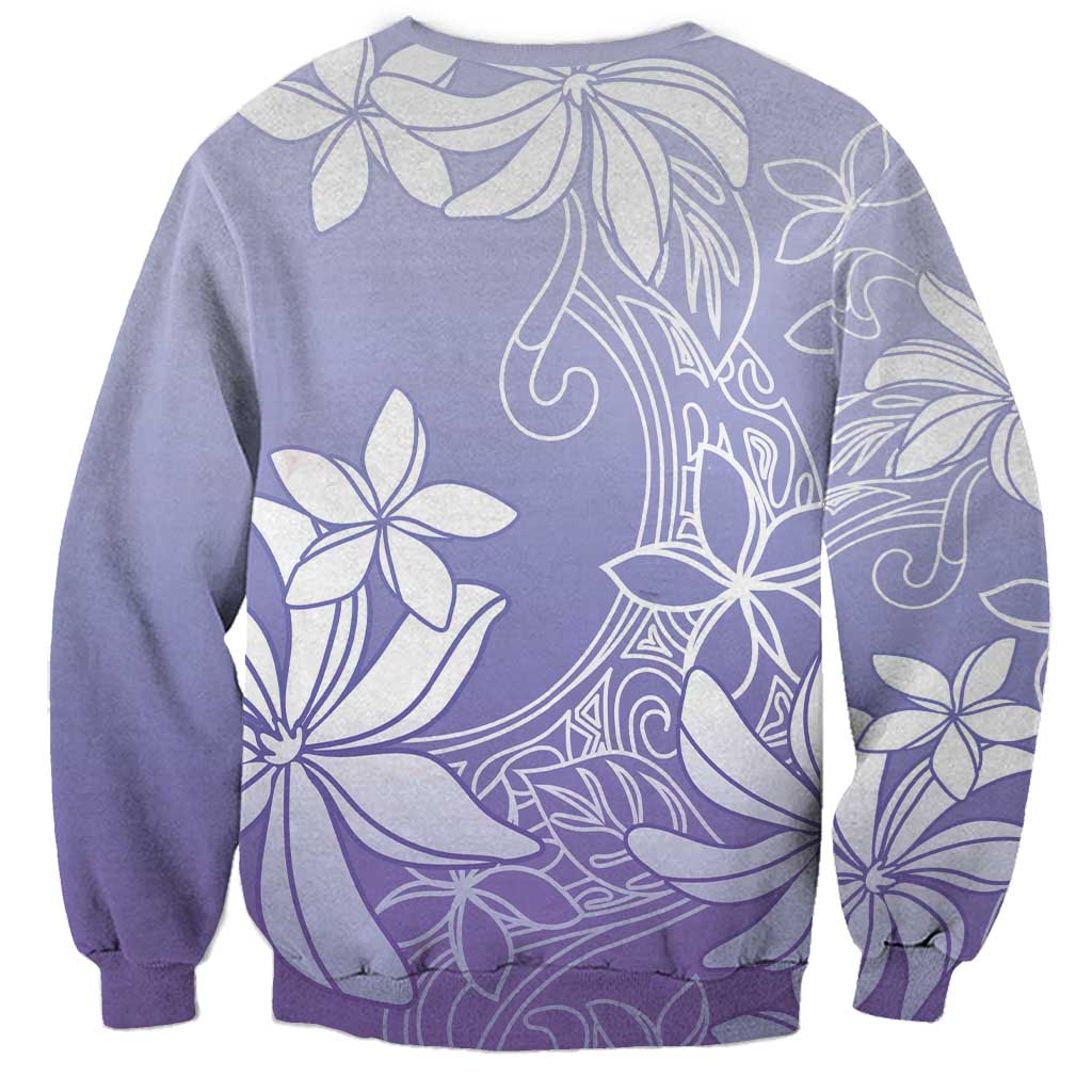 Tiare Tahiti Sweatshirt Purple Polynesia Motifs - Polynesian Pride