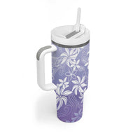 Tiare Tahiti Tumbler With Handle Purple Polynesia Motifs - Polynesian Pride