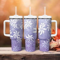 Tiare Tahiti Tumbler With Handle Purple Polynesia Motifs - Polynesian Pride
