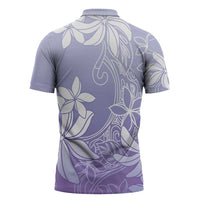 Tiare Tahiti Zipper Polo Shirt Purple Polynesia Motifs - Polynesian Pride