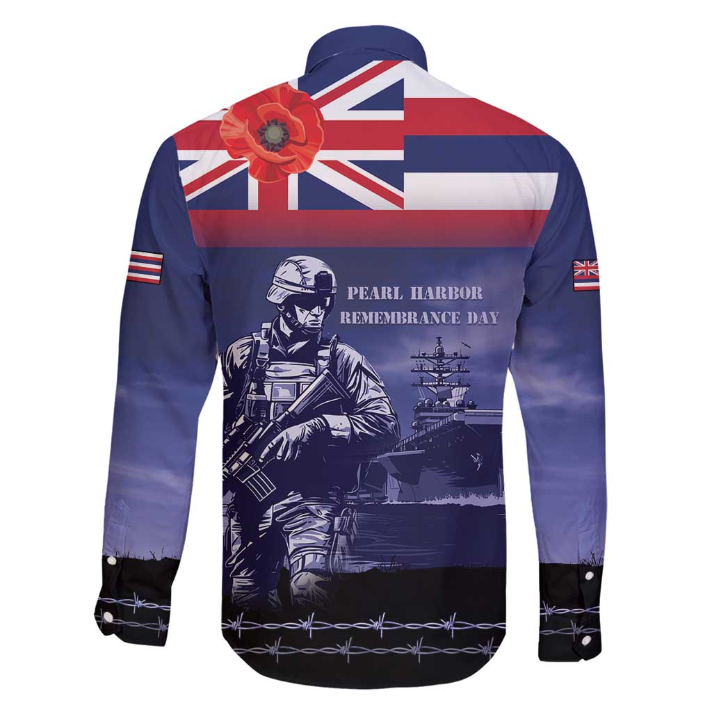 Hawaii Pearl Harbor Remembrance Day Family Matching Long Sleeve Bodycon Dress and Hawaiian Shirt Flag Style