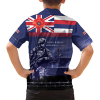 Hawaii Pearl Harbor Remembrance Day Family Matching Tank Maxi Dress and Hawaiian Shirt Flag Style