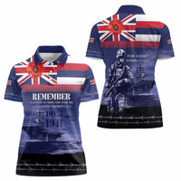 Hawaii Pearl Harbor Remembrance Day Women Polo Shirt Flag Style LT05 - Polynesian Pride