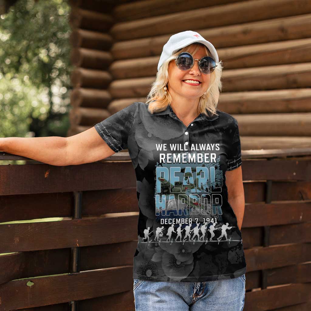 Personalized Pearl Harbor Remembrance Day Women Polo Shirt We Will Always Remember