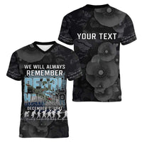 Personalized Pearl Harbor Remembrance Day Women V-Neck T-Shirt We Will Always Remember
