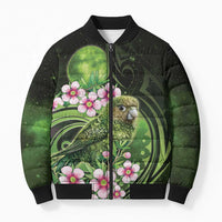 New Zealand Aotearoa Kakapo Bomber Puffer Jacket Maori Pattern With Manuka Galaxy Style - Polynesian Pride