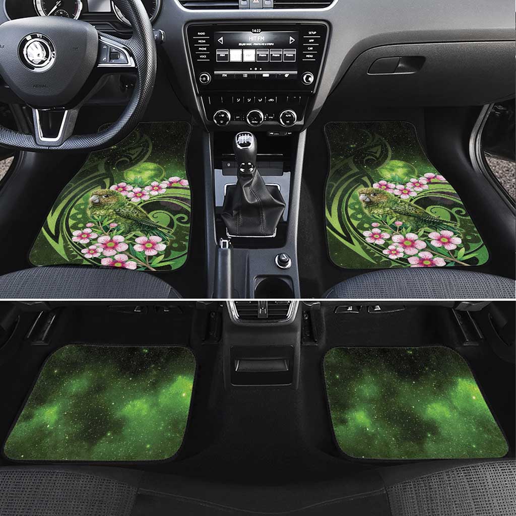 New Zealand Aotearoa Kakapo Car Mats Maori Pattern With Manuka Galaxy Style - Polynesian Pride