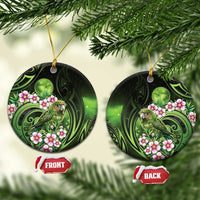 New Zealand Aotearoa Kakapo Ceramic Ornament Maori Pattern With Manuka Galaxy Style - Polynesian Pride