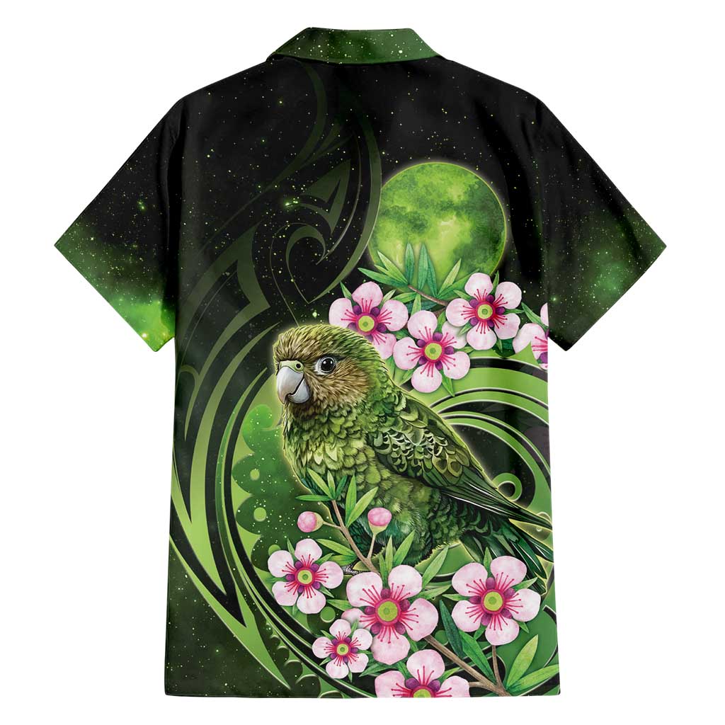 New Zealand Aotearoa Kakapo Family Matching Short Sleeve Bodycon Dress and Hawaiian Shirt Maori Pattern With Manuka Galaxy Style - Polynesian Pride