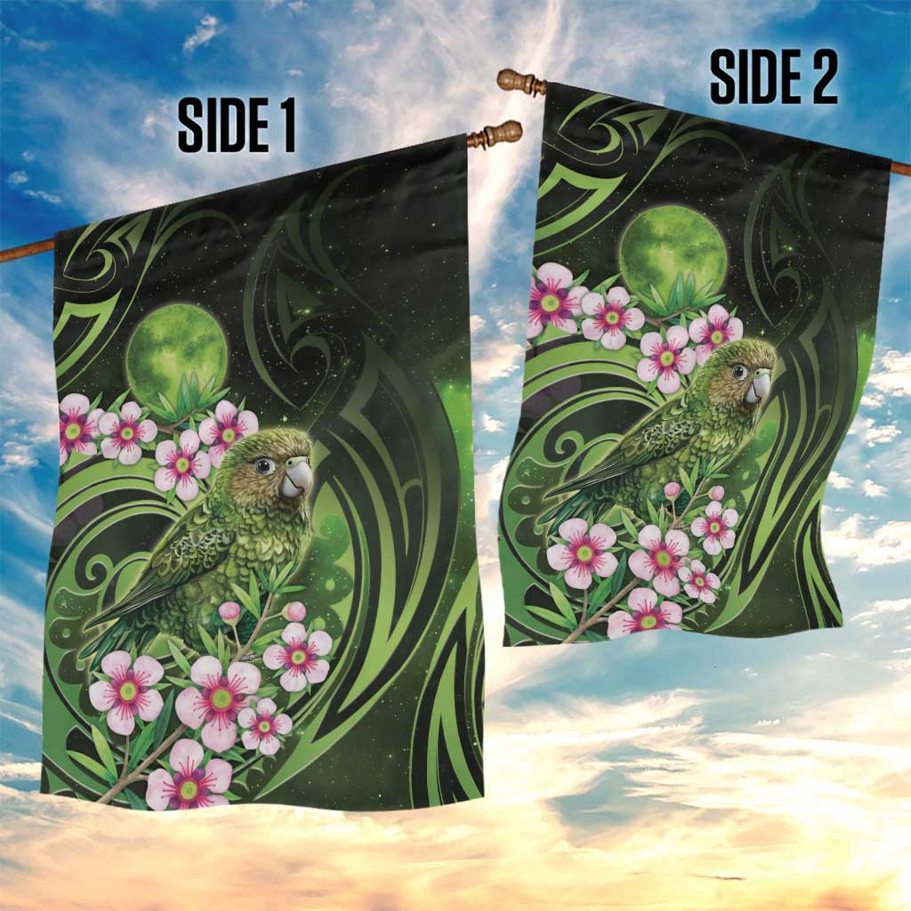 New Zealand Aotearoa Kakapo Garden Flag Maori Pattern With Manuka Galaxy Style - Polynesian Pride